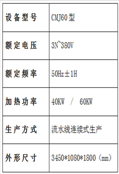 膨化設備參數(shù)